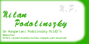 milan podolinszky business card